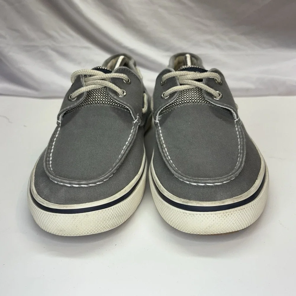 Sperry Top Sider Canvas Deck Boat Shoes Gray Men's Size 10.5